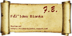 Földes Bianka névjegykártya